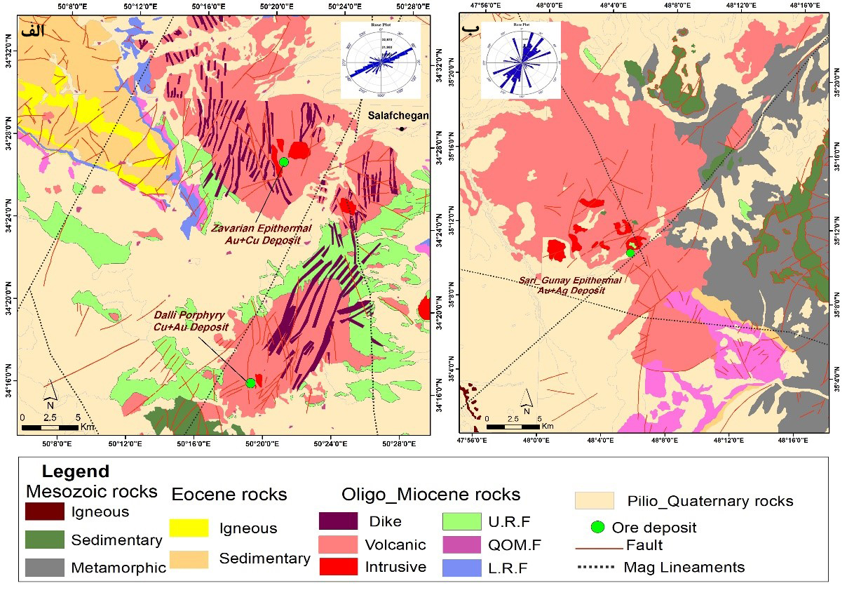Study and comparison of host magmatism and controlling factors of Zavarian and Sari_Gunay gold deposits in Sanandaj-Sirjan metamorphic zone and Urmia-Dokhtar magmatic belt